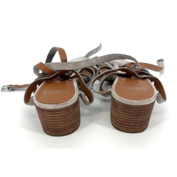 Franco Sarto Leather Gladiator Block Heel Sandals in Grey – Size 10 M - Picture 4 of 6